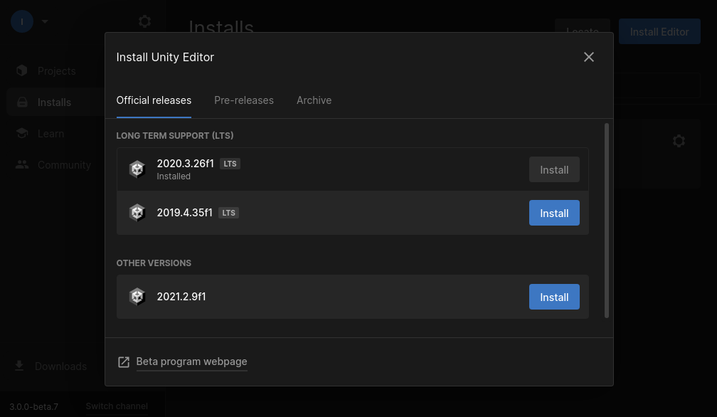 install unity engine2